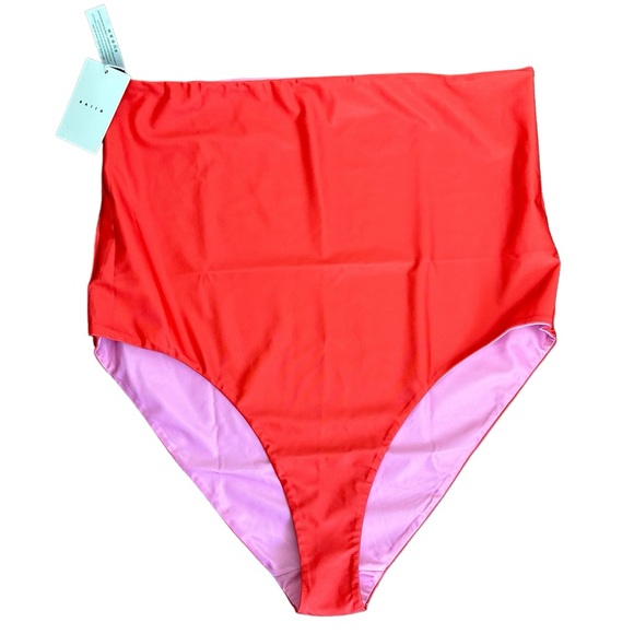 NWT Baiia Cosmopolitan Reversible Bikini Bottom Pink and Coral Red AU 26 US 22 - Picture 7 of 10